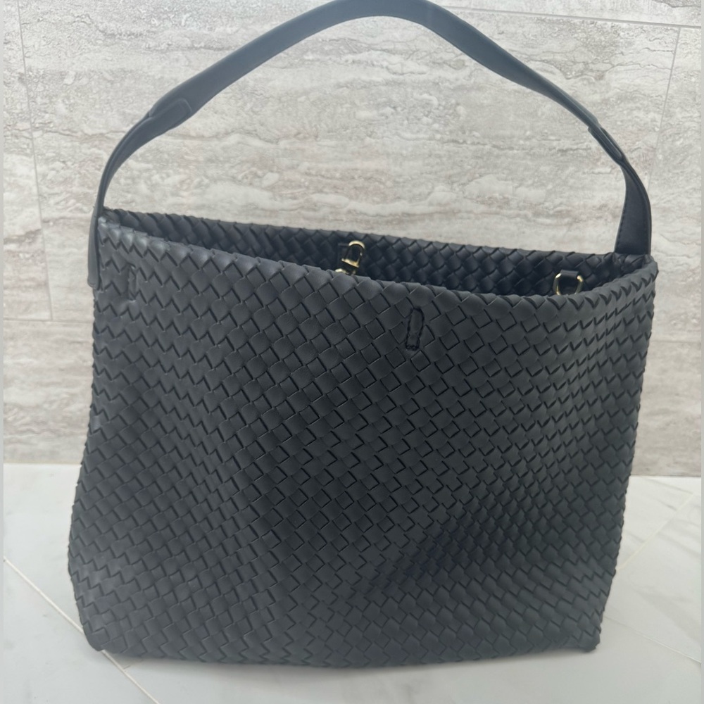 Brand new black braided shoulder bag